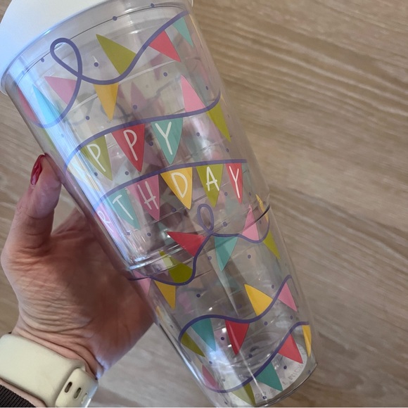 NWOT happy birthday colorful clear tumbler 24oz - Picture 4 of 5